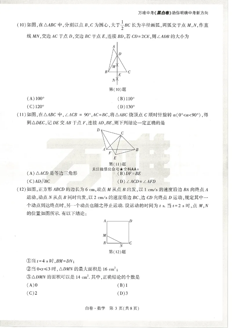 2026《万唯中考&bull;天津黑白卷》数学白卷_中考押题2026《中考押题》系列（9科全套实时更新中）_万唯2026版初中《万唯黑白卷》7科全套（天津）_2026《万唯中考&bull;天津黑白卷》数学