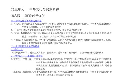 6高中政治文化生活必背点_高中三年全科资料_高中_2高中9科分类资料包_高中文综