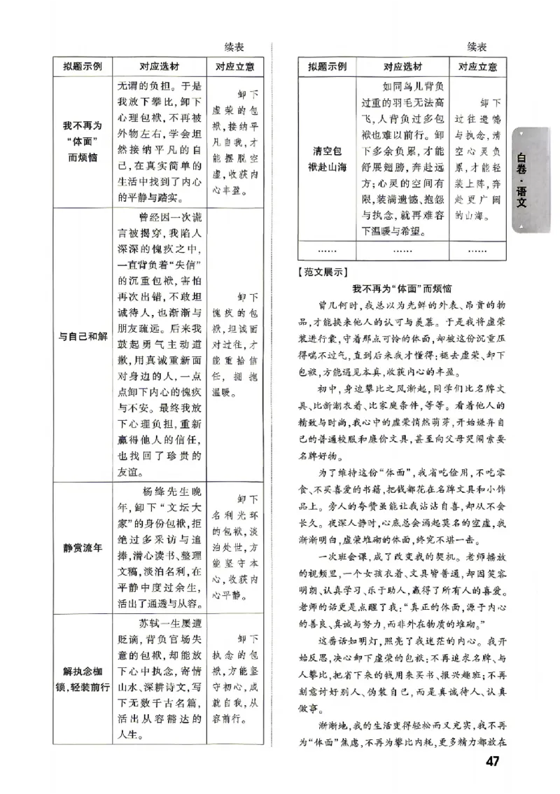 2026《万唯中考&bull;北京黑白卷》语文白卷答案_中考押题2026《中考押题》系列（9科全套实时更新中）_万唯2026版初中《万唯黑白卷》5科全套（北京）
