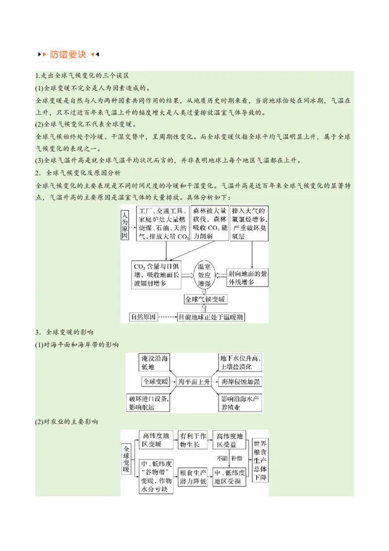 专题11区域生态环境问题与环境安全易错突破（4大易错）-备战2024年高考地理考试易错题（全国通用）（原卷版）_高中三年全科资料_高中_15高中全科《高考易错题》2025版