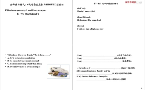 全部虚拟语气：6大时态型虚拟与should型虚拟_高中三年全科资料_高中_60课时学完高中英语_60课时学完高中全部英语（下）_第01讲全部虚拟语气：6大时态型虚拟与should型虚拟