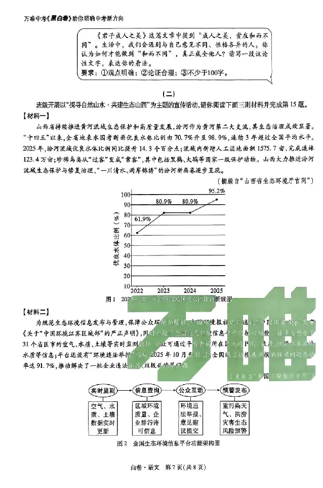 2026《万唯中考&bull;山西黑白卷》语文白卷_中考押题2026《中考押题》系列（9科全套实时更新中）_万唯2026版初中《万唯黑白卷》7科全套（山西）_2026《万唯中考&bull;山西黑白卷》语文