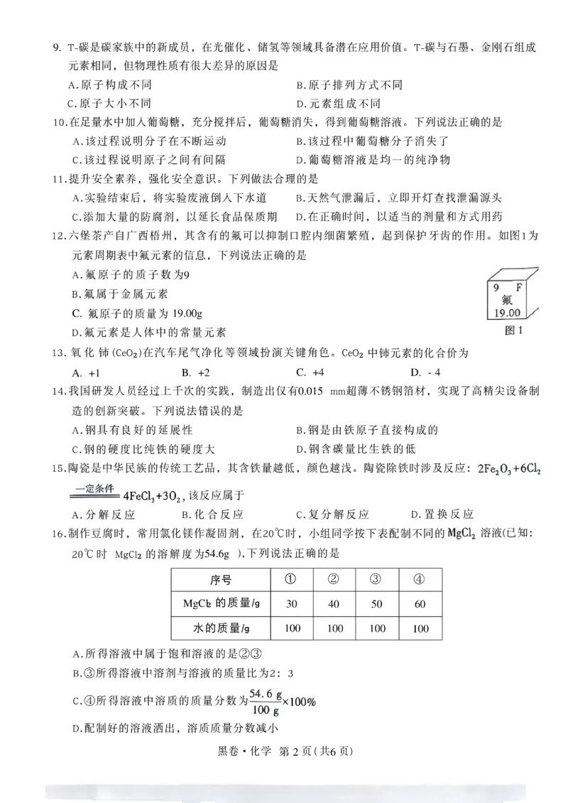 2026《万唯中考&bull;广西黑白卷》化学黑卷_中考押题2026《中考押题》系列（9科全套实时更新中）_万唯2026版初中《万唯黑白卷》数理化（广西）_2026《万唯中考&bull;广西黑白卷》化学