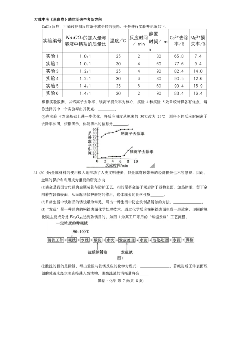 2026《万唯中考&bull;山东黑白卷》化学黑卷_中考押题2026《中考押题》系列（9科全套实时更新中）_万唯2026版初中《万唯黑白卷》7科全套（山东）_2026《万唯中考&bull;山东黑白卷》化学