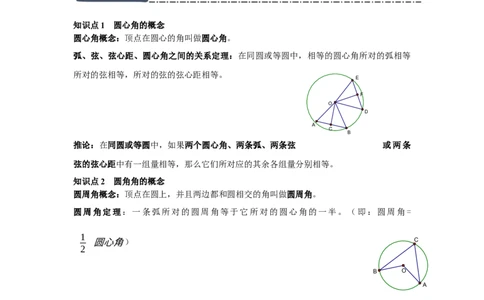24.1.3圆周角和圆心角（知识解读+达标检测）（学生版）_人教版数学九年级上册_版本二_九年级数学上册（人教版）_知识解读与题型专练-V14_2025版