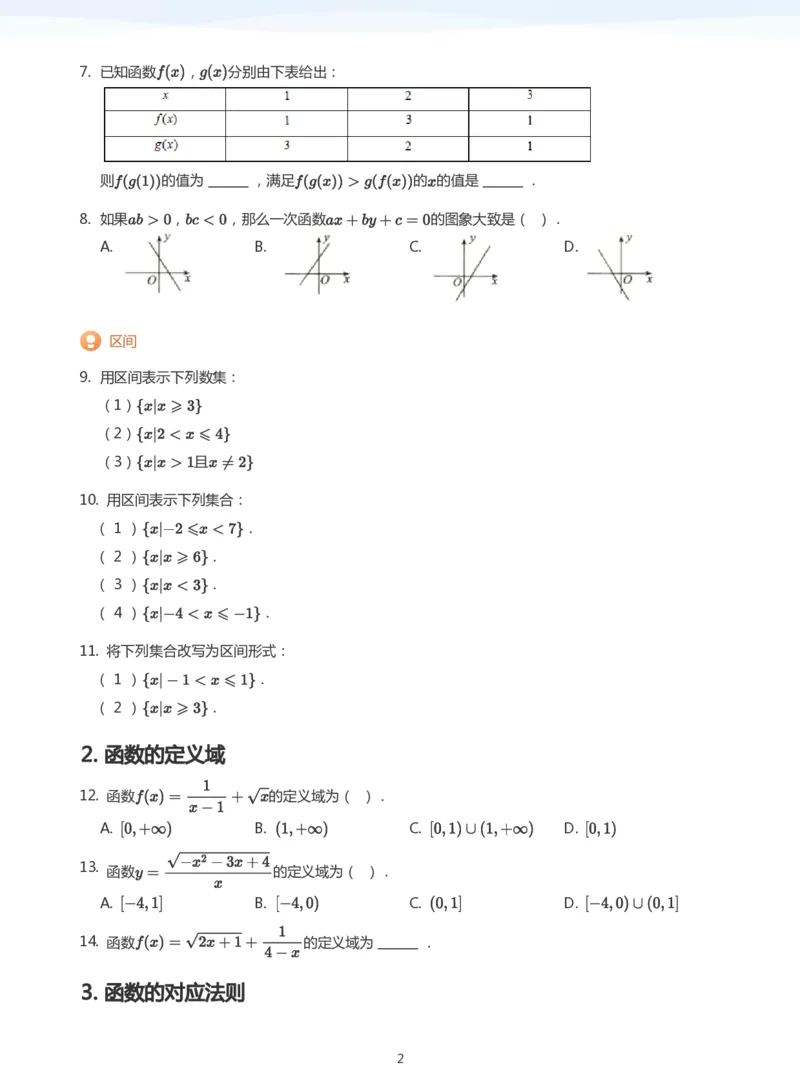 函数的概念题集(学生版)_高中三年全科资料_高中_学而思高中数学（暑假衔接）面授升高..高二.高三_学而思面授班升高一暑期讲义+题集