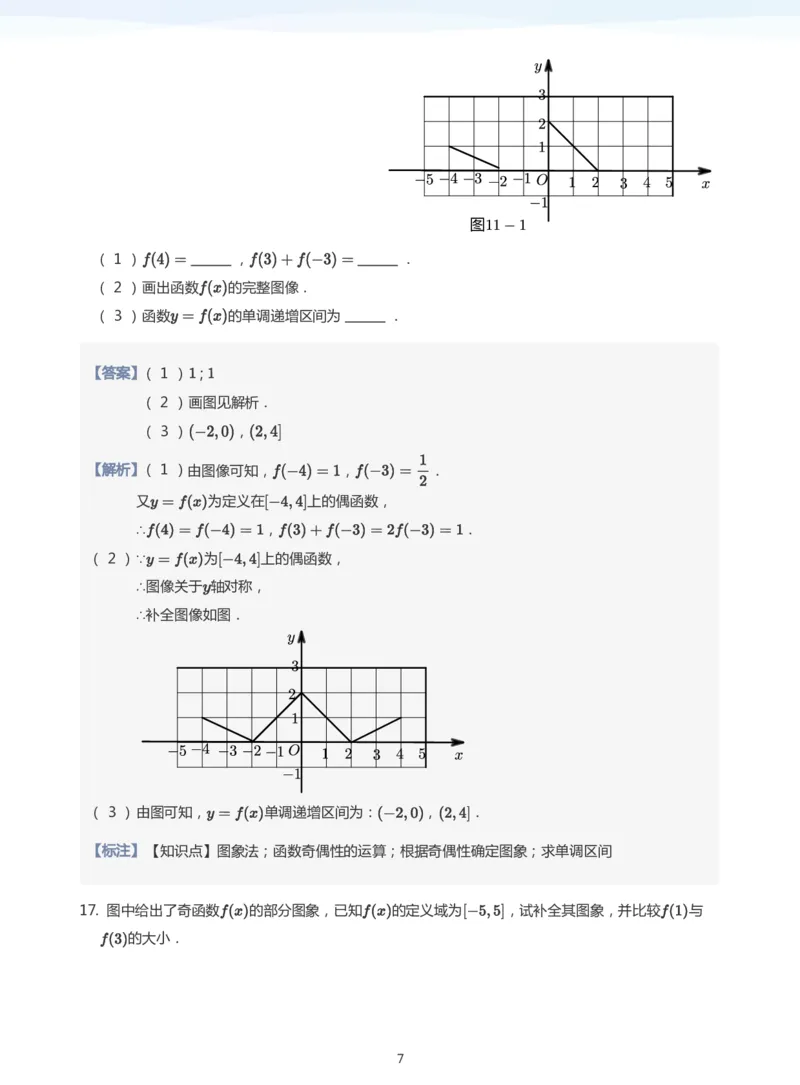 函数的奇偶性题集(教师版)_高中三年全科资料_高中_学而思高中数学（暑假衔接）面授升高..高二.高三_学而思面授班升高一暑期讲义+题集