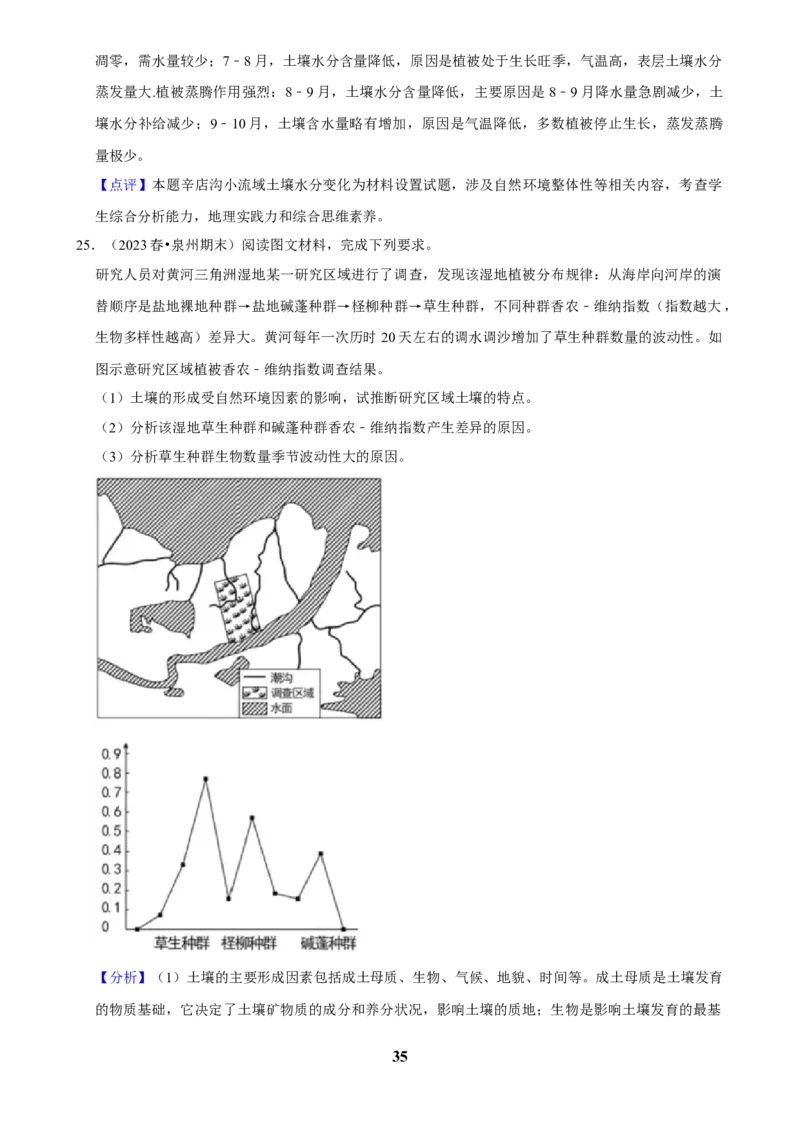 2025年菁优高考地理压轴训练之植被和土壤_中考押题2026《中考押题》系列（9科全套实时更新中）_2026版中考《菁优系列》趋势分析+押题密卷+抢分秘籍+模拟考试_压轴篇
