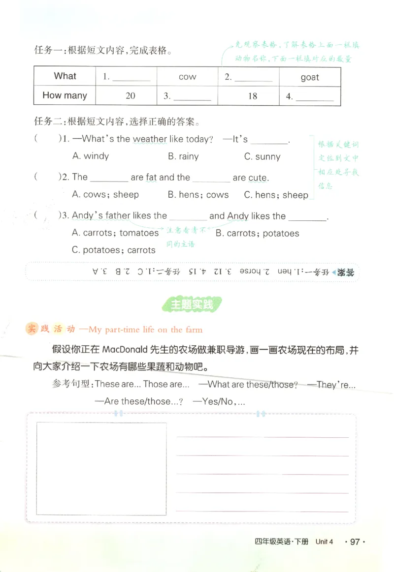 25春《状元英语笔记》人教英语PEP4下（含晨读晚默）_小学《课堂笔记》数学语文英语1-6年级下册_小学英语《课堂笔记》1-6年级下册（26春）_小学英语《课堂笔记》3-6年级下册（26春）