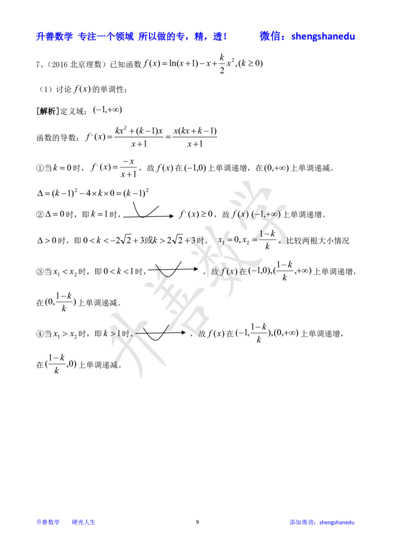 函数单调性之分类讨论_高中三年全科资料_高中_高中知识点整理_数学