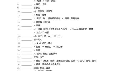单词默写卡片新人教版必修二Unit3_高中三年全科资料_高中_高中1_《高中英语单词默写表》(1)_人教版_新人教单词默写卡片_单词默写卡片新人教版必修二