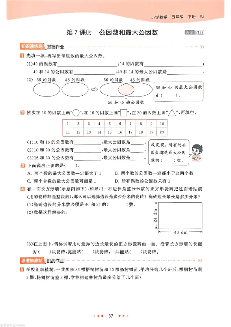53天天练苏教数学5下_26春53小学系列合集_2-6年级数学下册苏教版《53天天练》_53天天练苏教数学5下