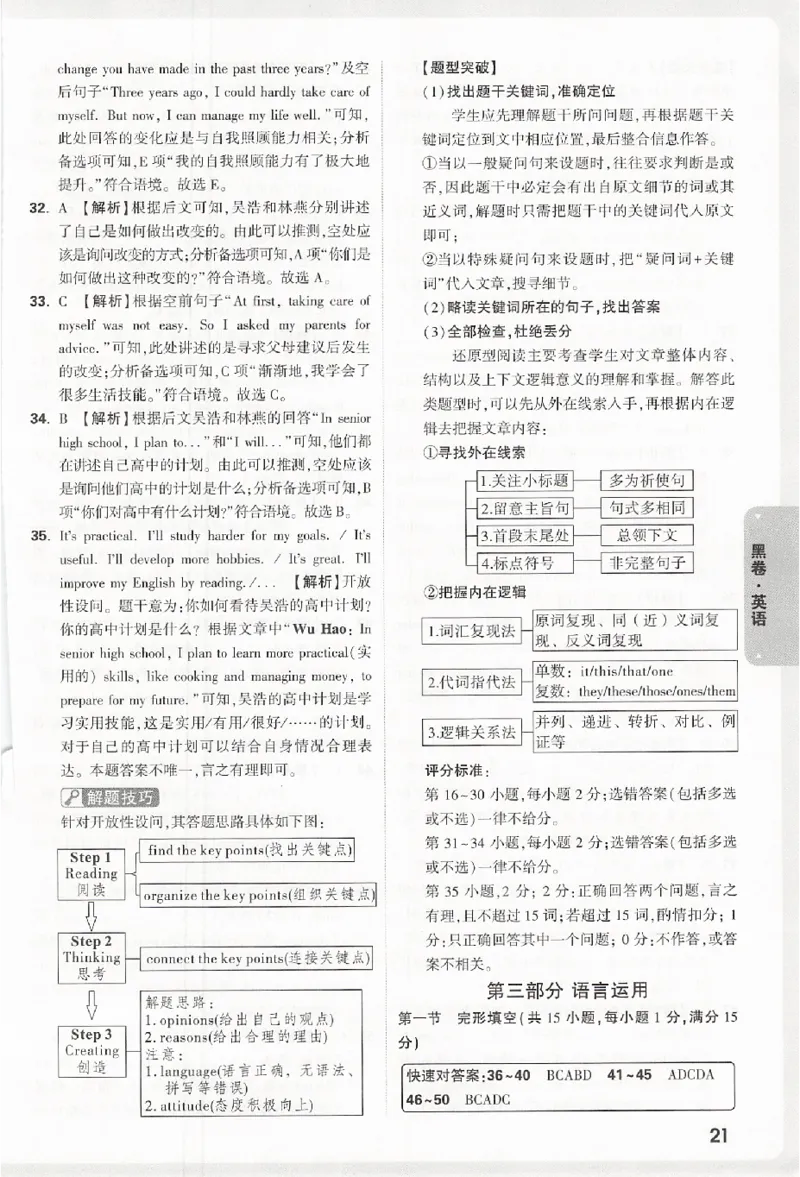 2026《万唯中考&bull;浙江黑白卷》英语黑卷答案_中考押题2026《中考押题》系列（9科全套实时更新中）_万唯2026版初中《万唯黑白卷》7科全套（浙江）