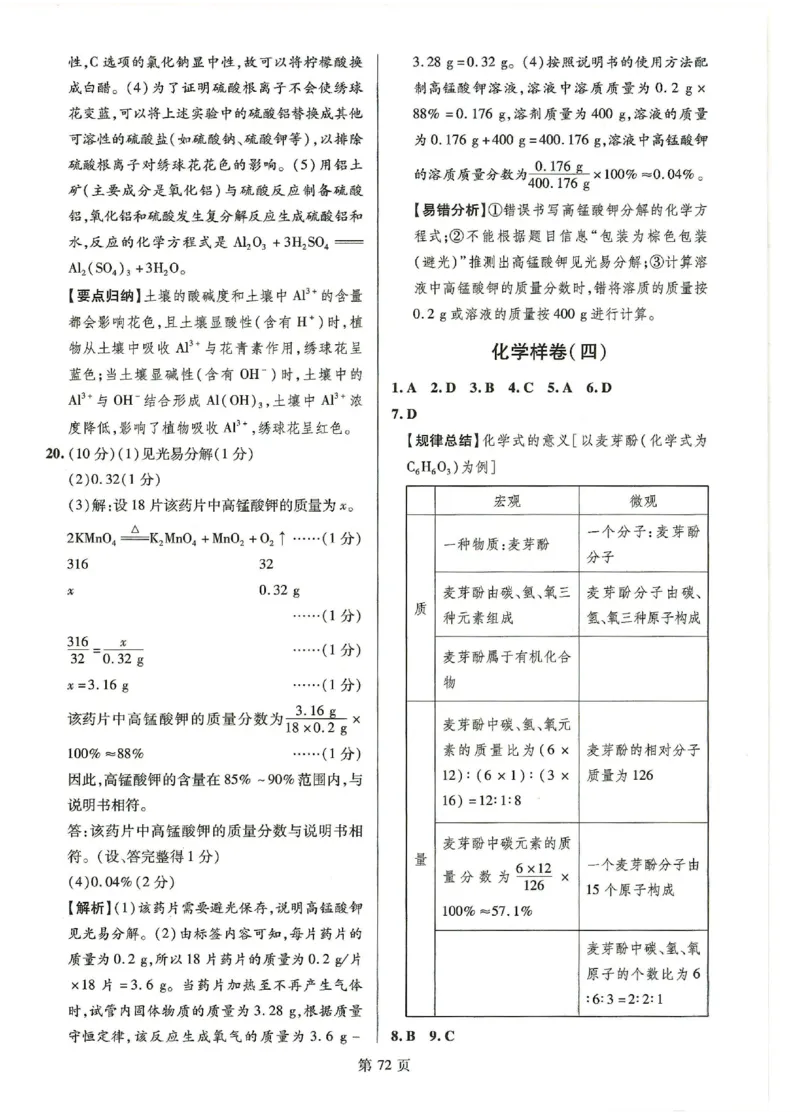 2026《江西中考样卷》化学答案_中考押题2026《中考押题》系列（9科全套实时更新中）_2026《江西中考样卷》7科