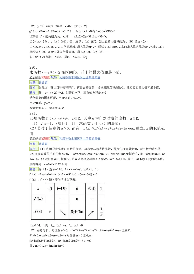 导数专练450题---（含详解）_高中三年全科资料_高中_高中知识点整理_数学