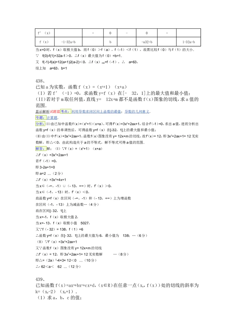 导数专练450题---（含详解）_高中三年全科资料_高中_高中知识点整理_数学