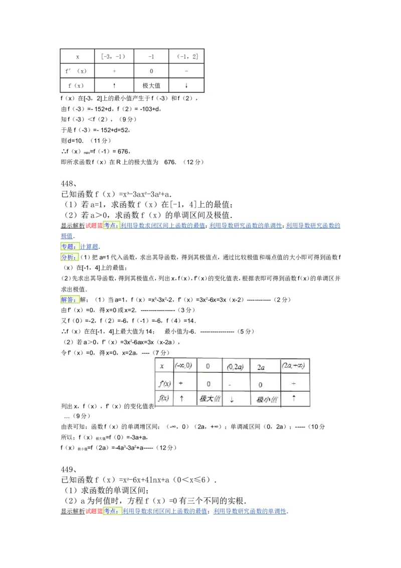 导数专练450题---（含详解）_高中三年全科资料_高中_高中知识点整理_数学
