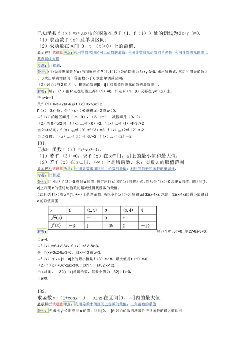 导数专练450题---（含详解）_高中三年全科资料_高中_高中知识点整理_数学