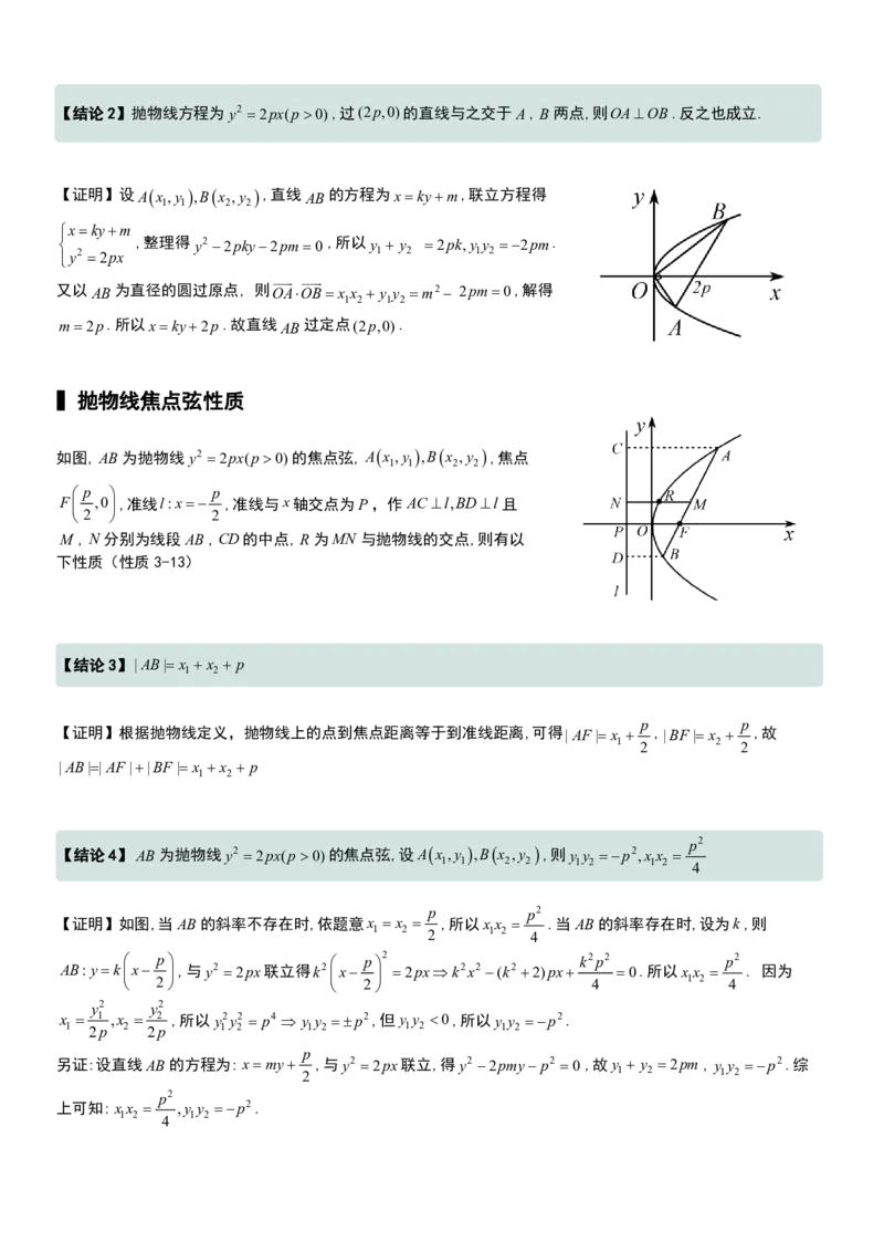 圆锥曲线60条核心二级结论+证明_高中三年全科资料_高中三年全科资料_数学