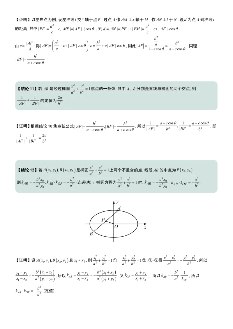 圆锥曲线60条核心二级结论+证明_高中三年全科资料_高中三年全科资料_数学