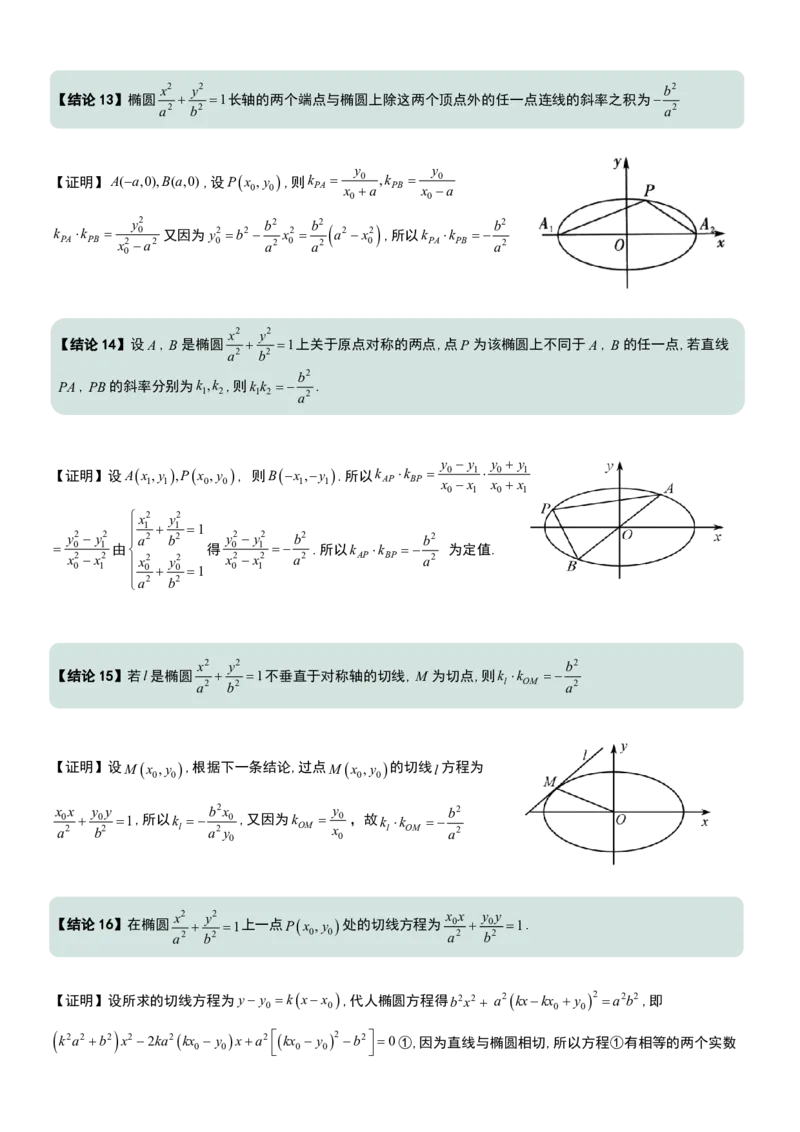 圆锥曲线60条核心二级结论+证明_高中三年全科资料_高中三年全科资料_数学