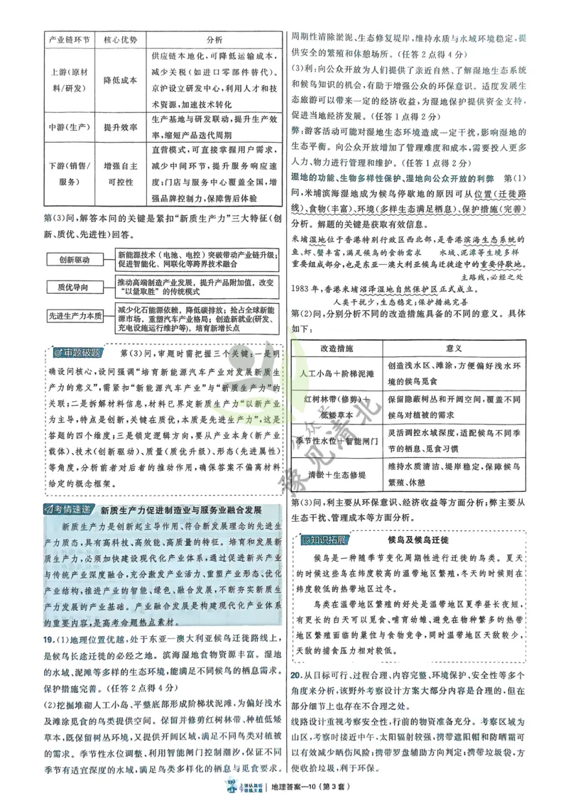 地理解析册_高中三年全科资料_高中_2026版高考《金考卷特快专递》9科全套（2期）