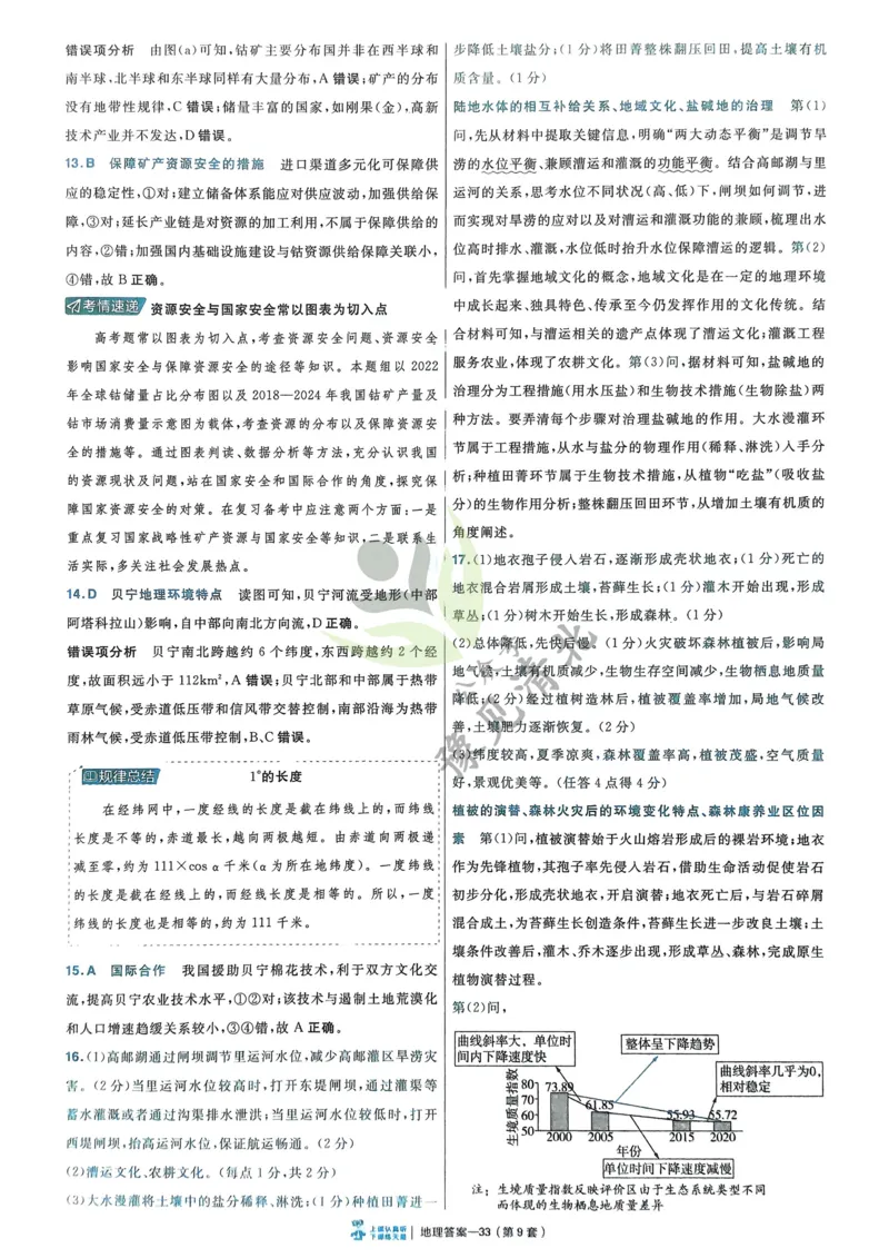 地理解析册_高中三年全科资料_高中_2026版高考《金考卷特快专递》9科全套（2期）