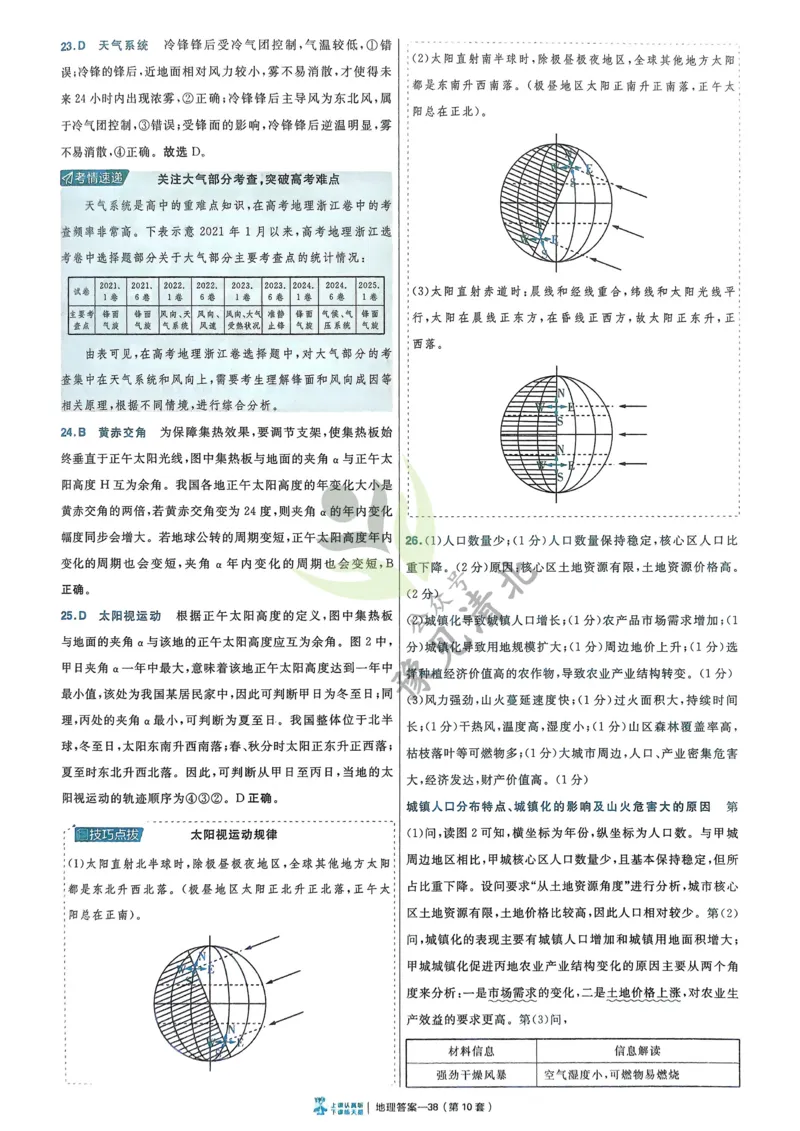 地理解析册_高中三年全科资料_高中_2026版高考《金考卷特快专递》9科全套（2期）