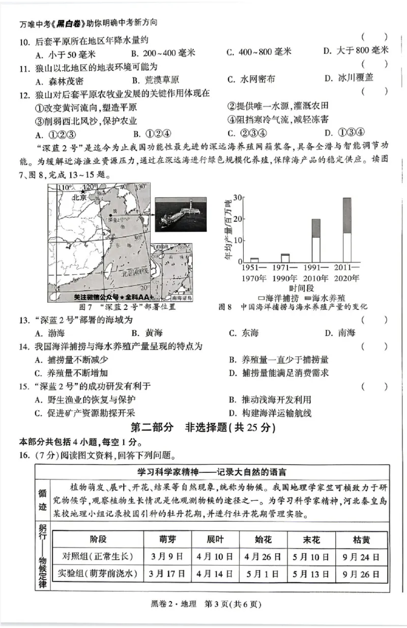 2026《万唯中考&bull;辽宁生地黑白卷》地理黑白卷_中考押题2026《中考押题》系列（9科全套实时更新中）_万唯2026版初中《万唯黑白卷》地生（辽宁）