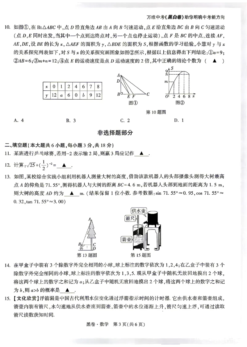 2026《万唯中考&bull;浙江黑白卷》数学黑卷_中考押题2026《中考押题》系列（9科全套实时更新中）_万唯2026版初中《万唯黑白卷》7科全套（浙江）