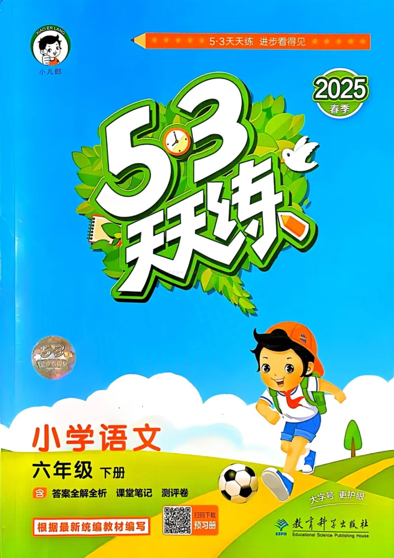 53天天练人教语文6下_26春53小学系列合集_1-6年级语文下册人教版《53天天练》