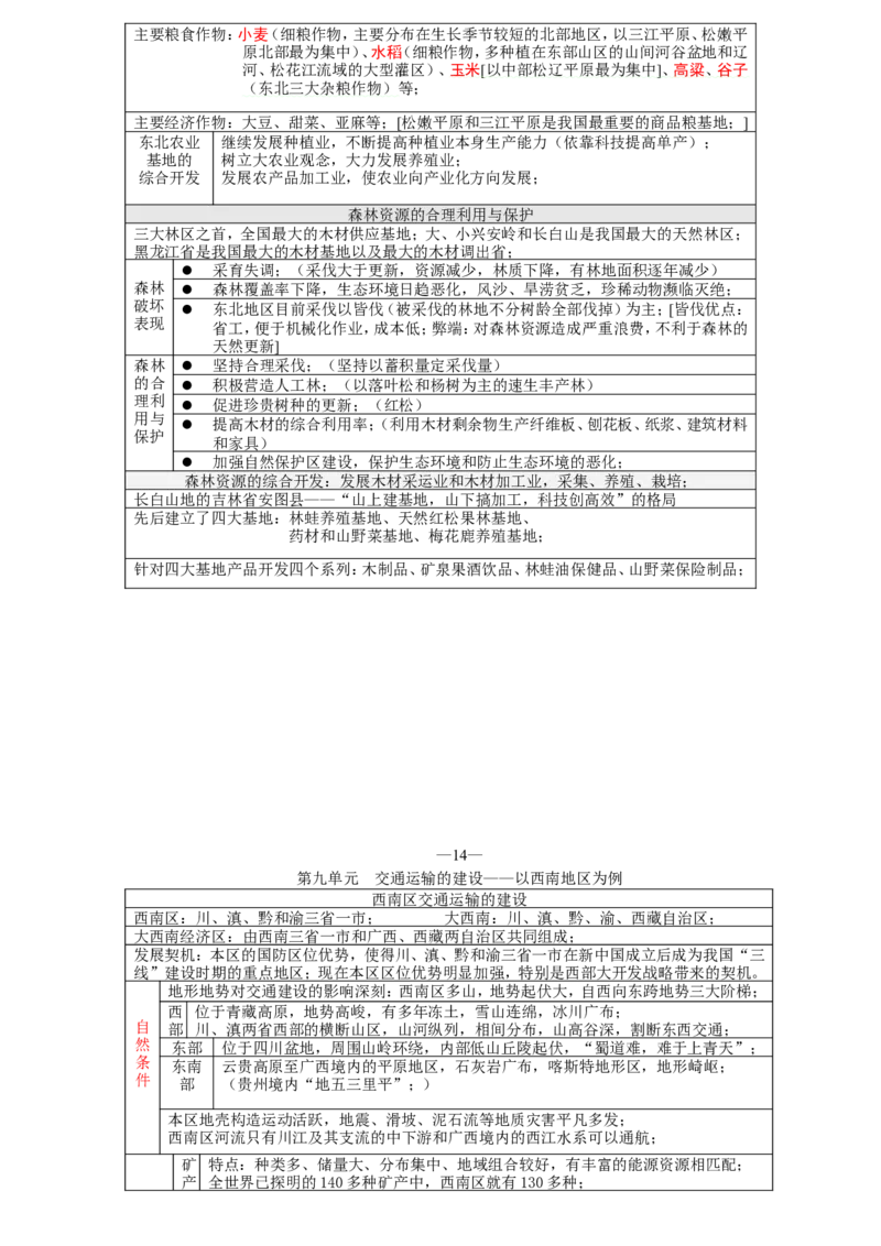 地理复习笔记(详)_高中三年全科资料_高中_高中知识点整理_地理