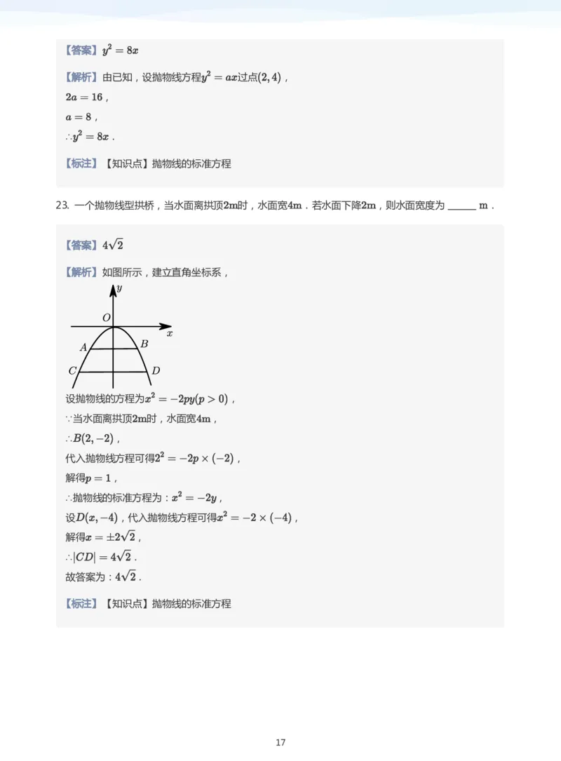 抛物线(教师版)_高中三年全科资料_高中_学而思高中数学（暑假衔接）面授升高..高二.高三_学而思面授班升高二暑期讲义+题集