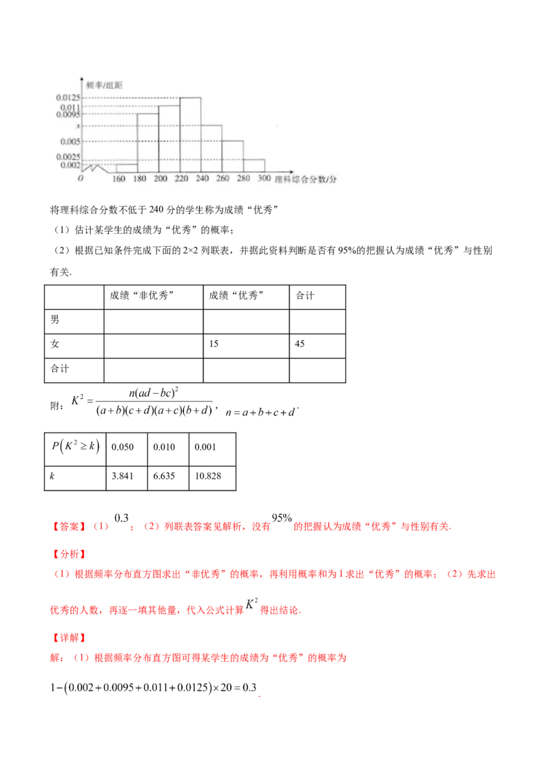 01卷第九章　统计与统计案例《过关检测卷》－2022年高考一轮数学单元复习（新高考专用）(解析版)_02高考数学_新高考复习资料_2022年新高考资料_第09章　统计与统计案例