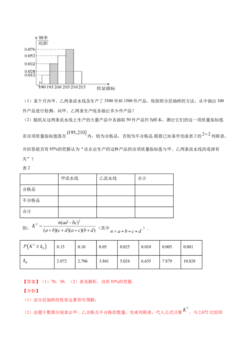 01卷第九章　统计与统计案例《过关检测卷》－2022年高考一轮数学单元复习（新高考专用）(解析版)_02高考数学_新高考复习资料_2022年新高考资料_第09章　统计与统计案例