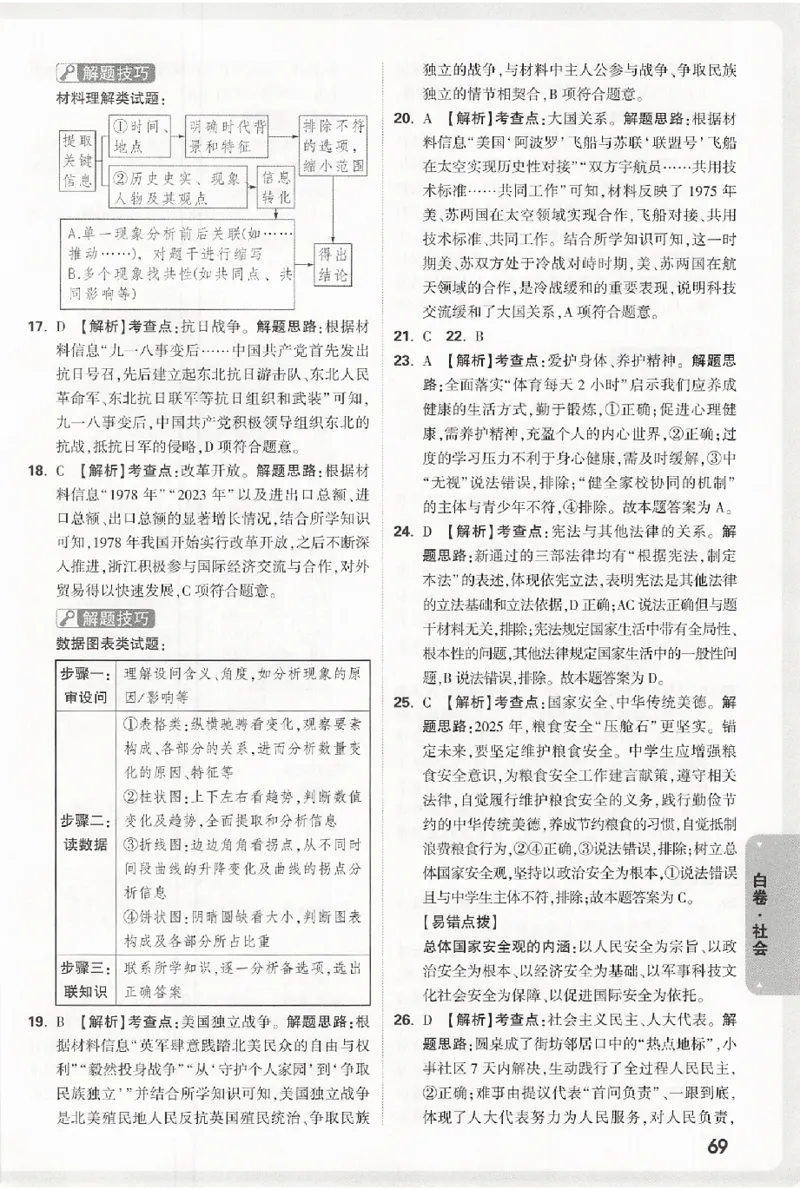 2026《万唯中考&bull;浙江黑白卷》社会白卷答案_中考押题2026《中考押题》系列（9科全套实时更新中）_万唯2026版初中《万唯黑白卷》7科全套（浙江）
