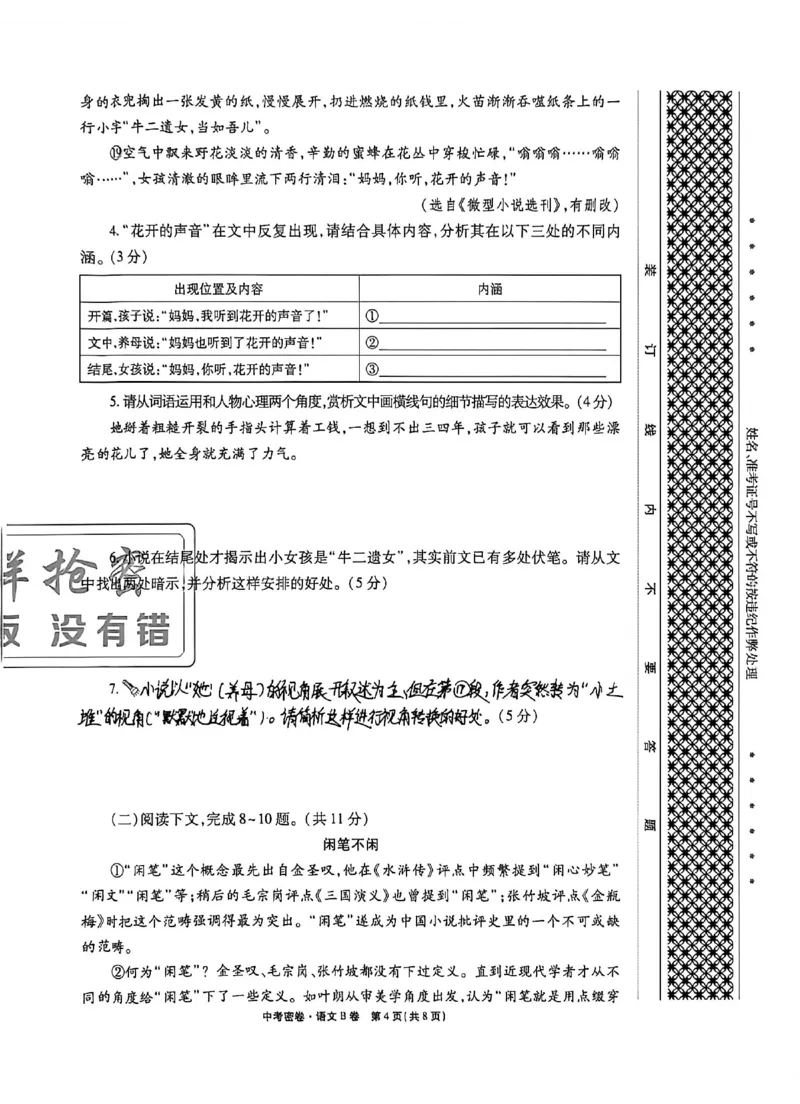 2026《天祥教育&bull;河南中考密卷》语文B卷_中考押题2026《中考押题》系列（9科全套实时更新中）_2026版中考《天祥教育中考密卷AB》7科全套（河南）