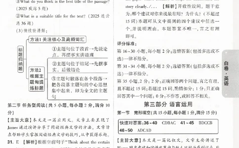2026《万唯中考&bull;浙江黑白卷》英语白卷答案_中考押题2026《中考押题》系列（9科全套实时更新中）_万唯2026版初中《万唯黑白卷》7科全套（浙江）