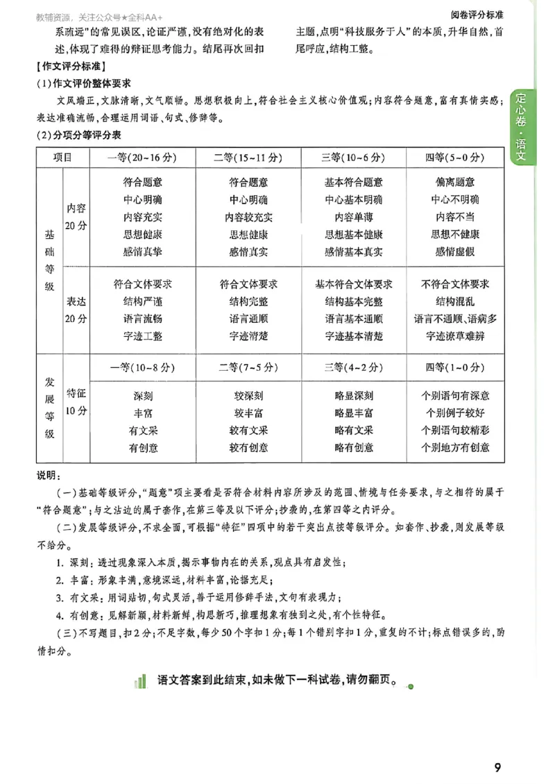 2026《万唯中考&bull;河南定心卷》7科答案_中考押题2026《中考押题》系列（9科全套实时更新中）_2026万唯中考定心卷[河南7科]