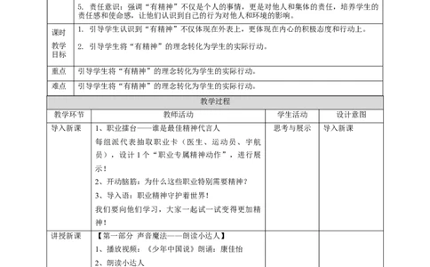 4《我们有精神》第二课时（教学设计）_26新一年级道法下册（统编版）_核心素养教案
