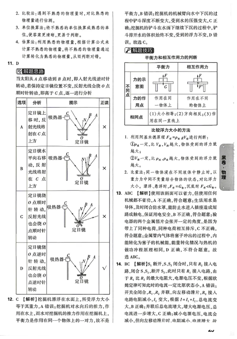 2026《万唯中考&bull;江西黑白卷》物理黑卷答案_中考押题2026《中考押题》系列（9科全套实时更新中）_万唯2026版初中《万唯黑白卷》7科全套（江西）
