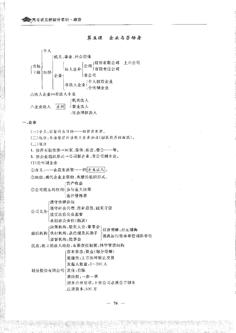 政治高考状元班提分笔记_高中三年全科资料_高中_高中1_《高考状元班提分笔记》