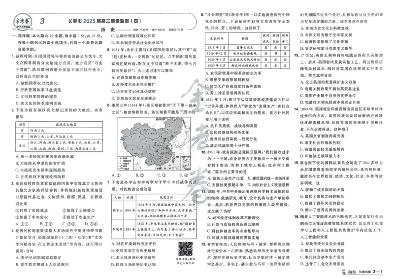 历史_高中三年全科资料_高中_2026版高考《金考卷特快专递》9科全套（2期）