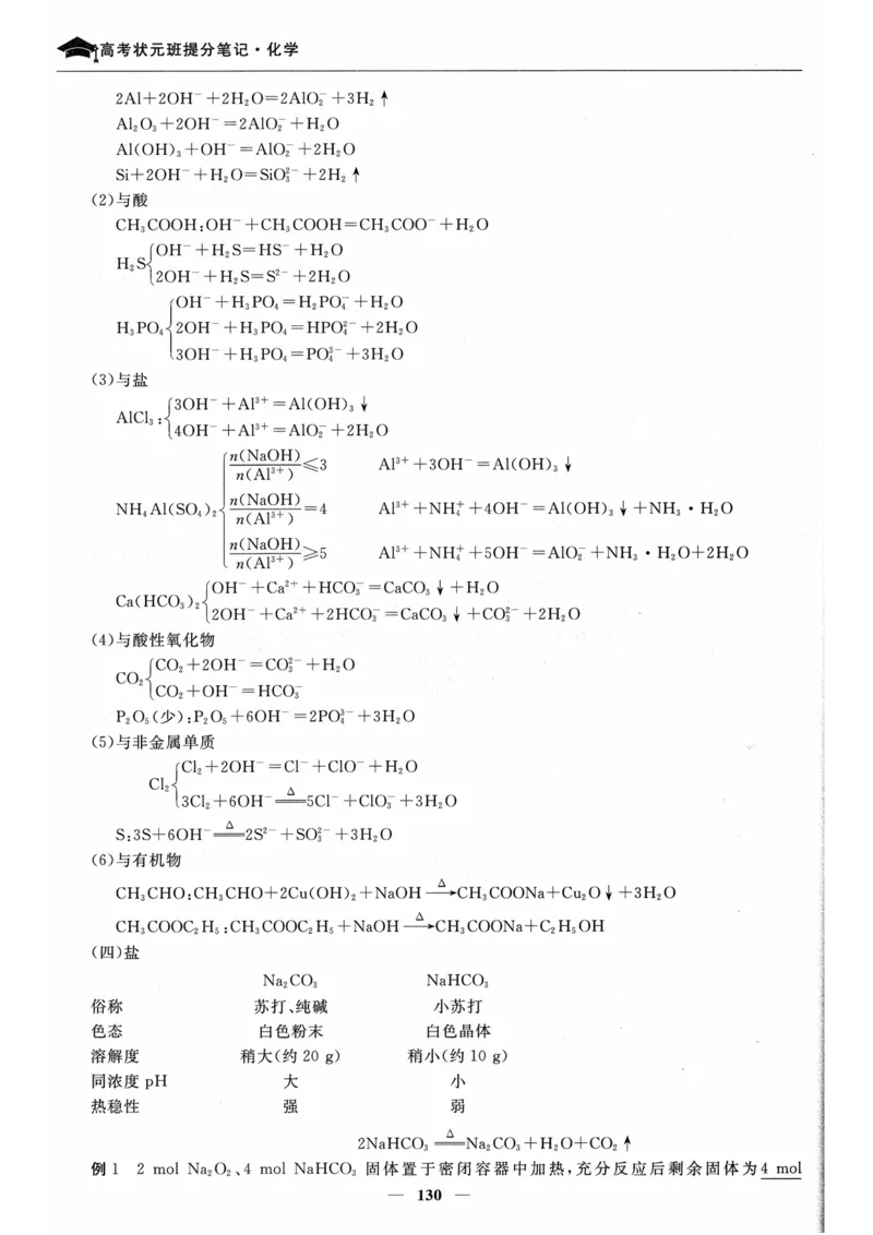 化学高考状元班提分笔记_高中三年全科资料_高中_高中1_《高考状元班提分笔记》