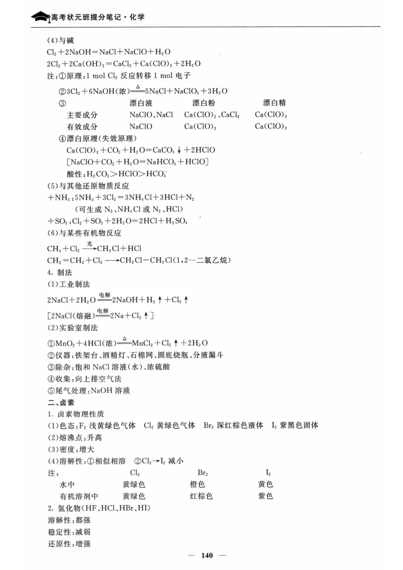 化学高考状元班提分笔记_高中三年全科资料_高中_高中1_《高考状元班提分笔记》