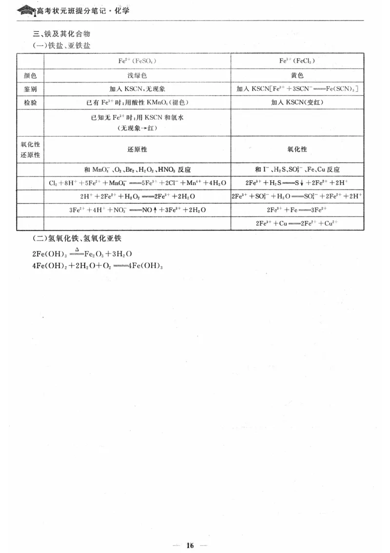 化学高考状元班提分笔记_高中三年全科资料_高中_高中1_《高考状元班提分笔记》