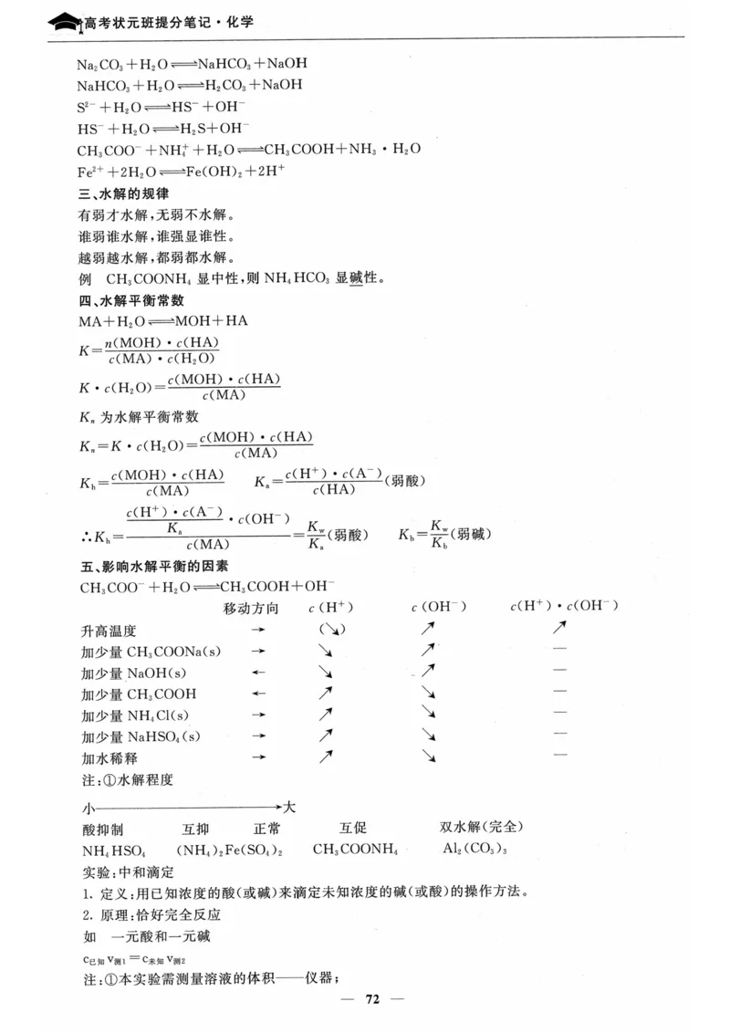 化学高考状元班提分笔记_高中三年全科资料_高中_高中1_《高考状元班提分笔记》