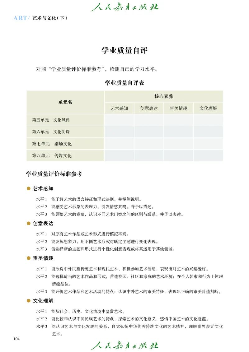 必修2艺术与文化（下）_高中三年全科资料_高中_高中电子教材_高中艺术_人教版