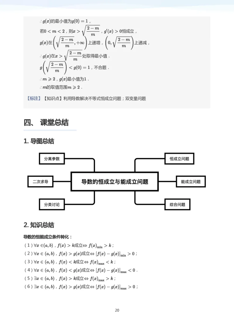 导数与恒成立能成立(教师版)_高中三年全科资料_高中_学而思高中数学（暑假衔接）面授升高..高二.高三_学而思高中面授升高三暑假讲义+题集（小一轮）