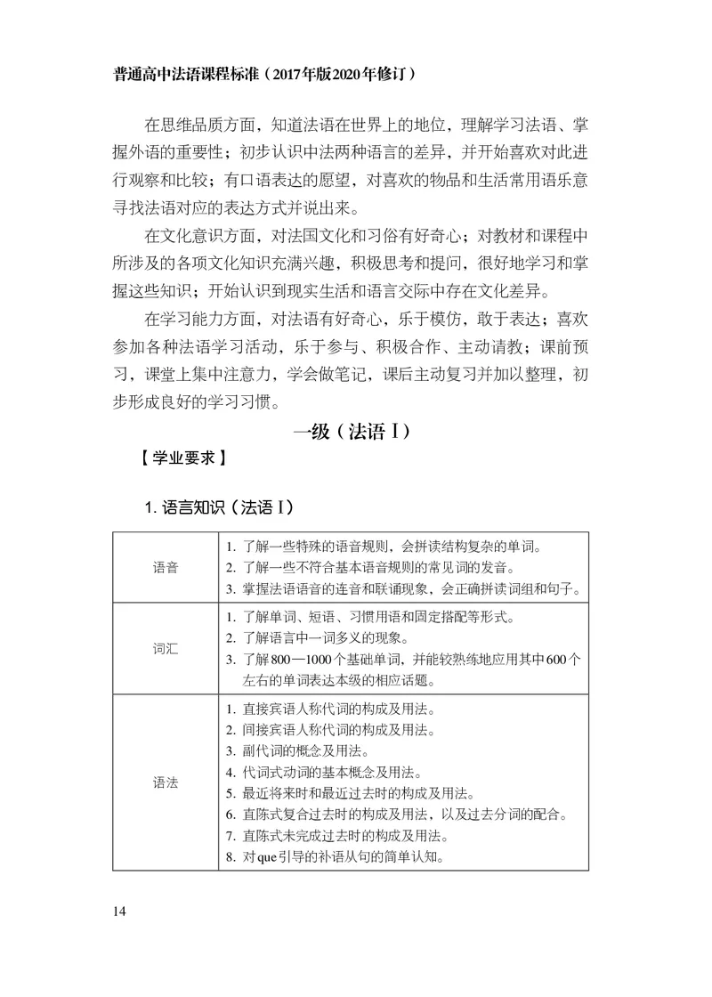 20.普通高中法语课程标准（2017年版2020年修订）_电子课本_《普通高中课程标准》